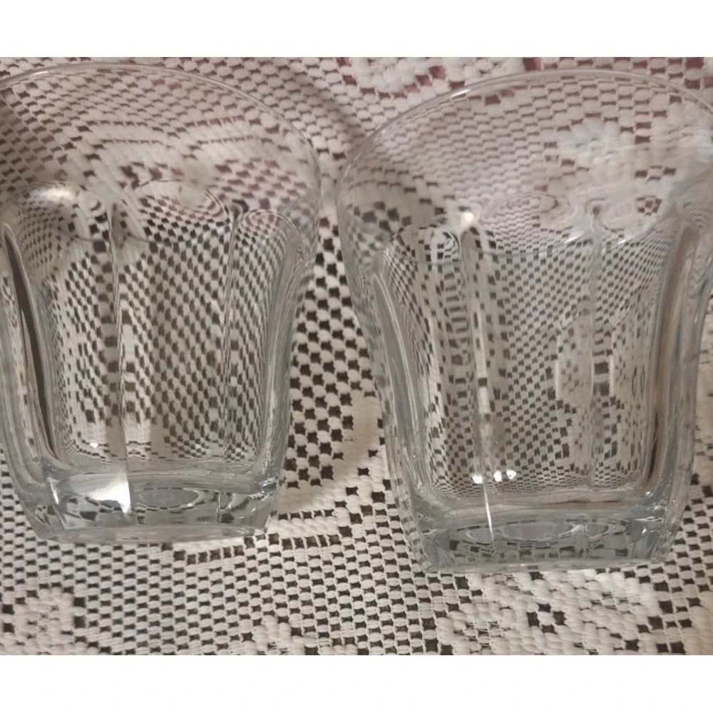 Pasabahce PALAKS 10 Panel Drinking Glass‎ Turkish Glassware Set of 2 3.5 in tall